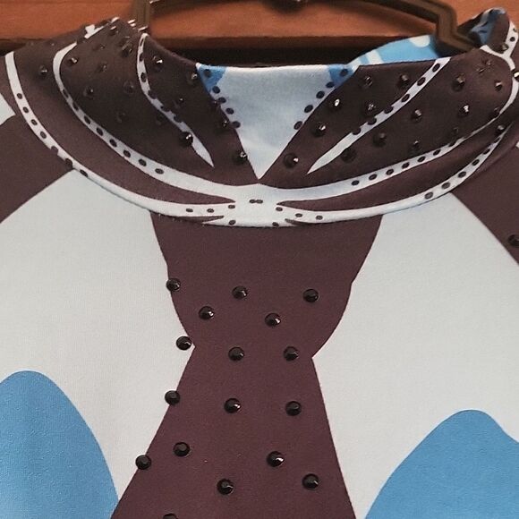 Butterfly Print Bodysuit - Black and Blue - Picture 6 of 7